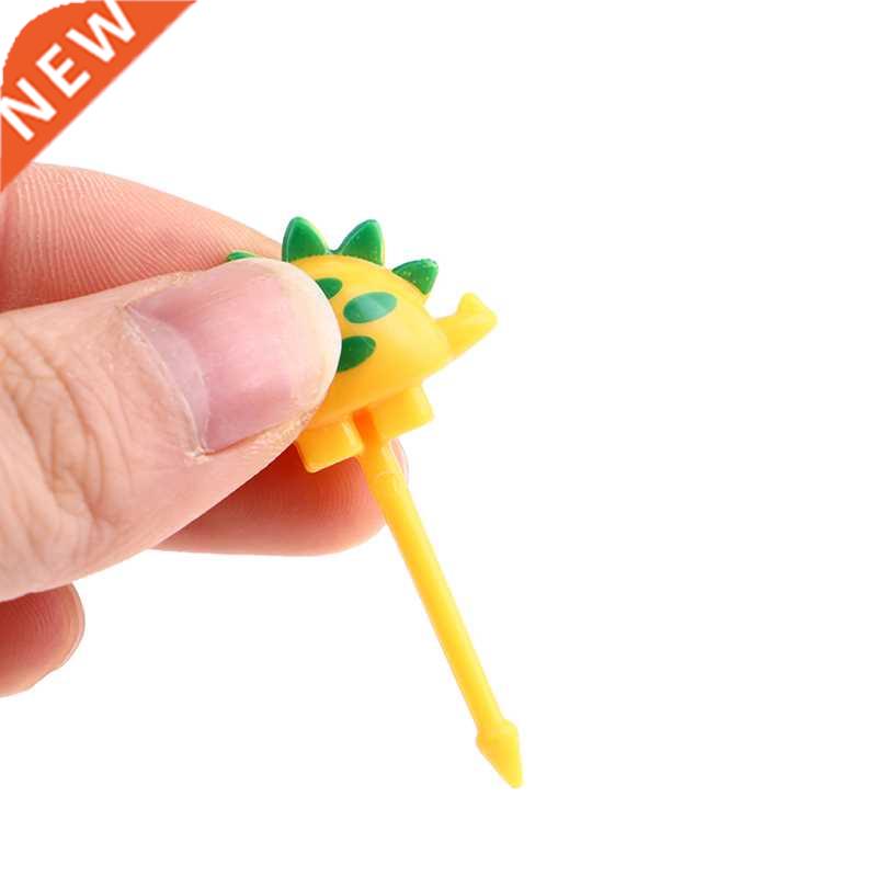 6/7/8/10pcs KawaIi Animal Farm Dinosaur Fruit Fork Mini Cart