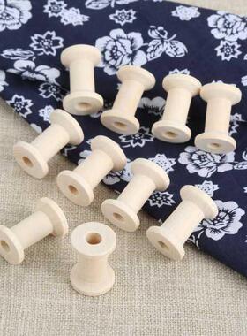 10Pcs Sewng Tool Wood Empty Thread Spools Cylnder Needlewo