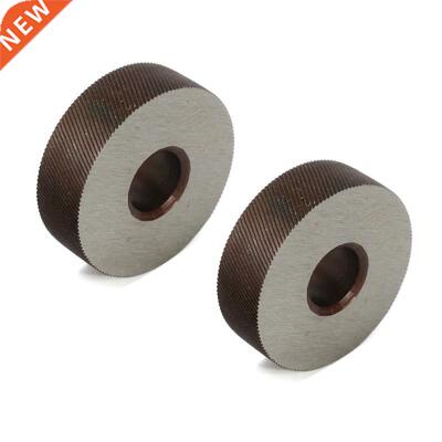 2Pcs 26*8mm Dual Wheel Silver Steel Knurling Tool Diagonal W