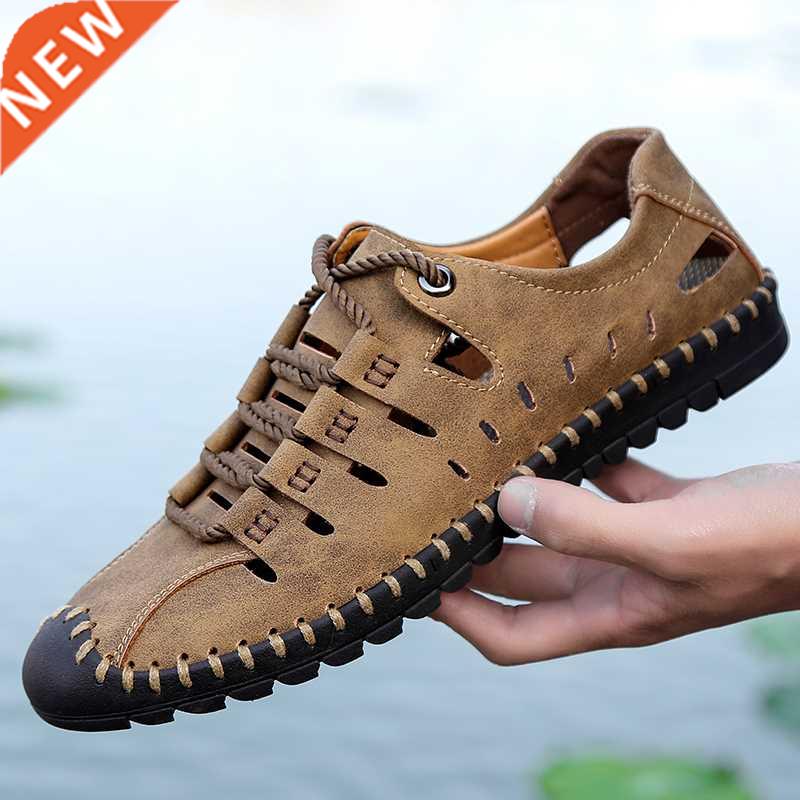Men Leather Sandals Comfortable Outdoor Casual Shoes 2022 Su