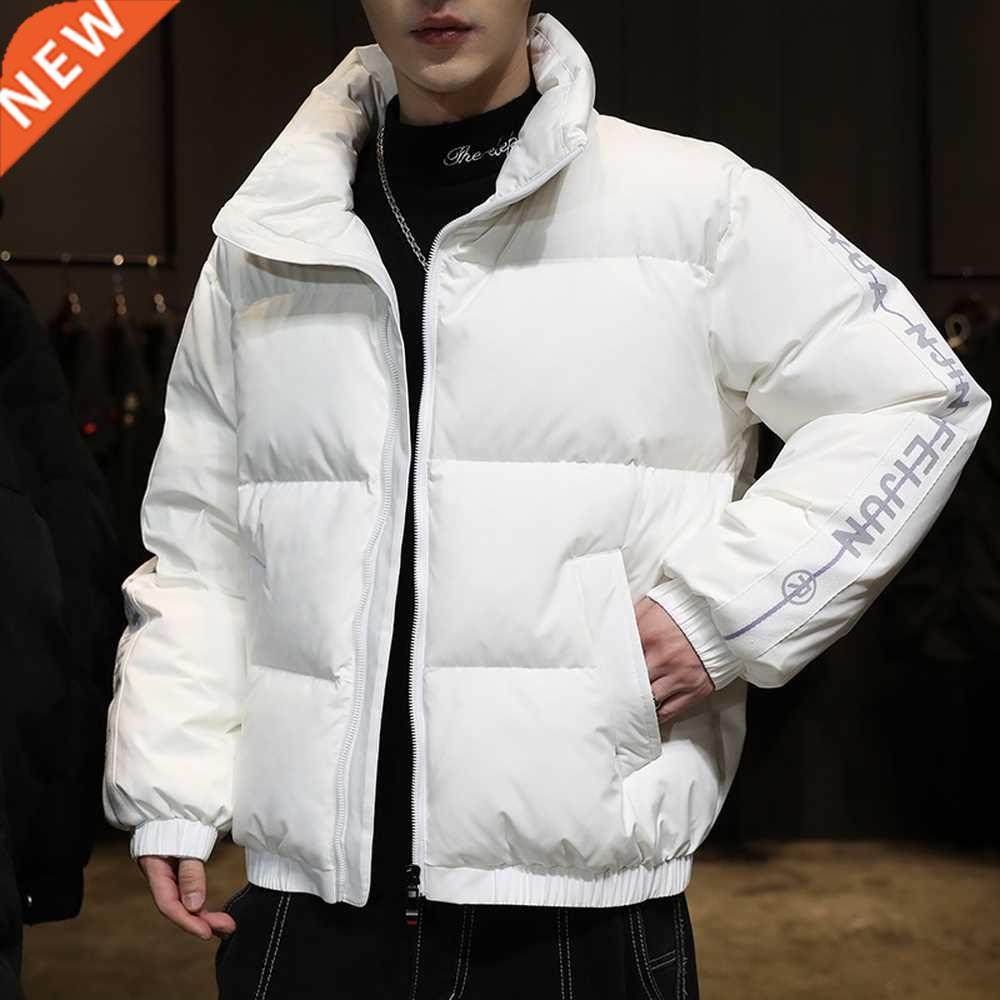 Autumn Winter Puffer Jacket Men Fashion Clothing Stand Color