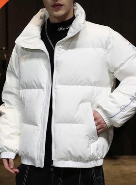 Autumn Winter Puffer Jacket Men Fashion Clothing Stand Color