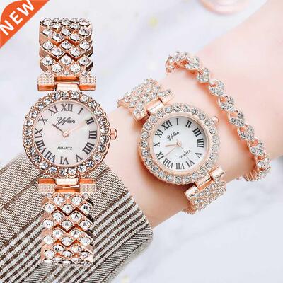 Luxury Women Rose Gold Watch Fashion Ladies Quartz Diamond W