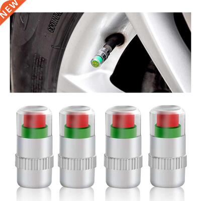 4pcs Car Tire Pressure Gauge Indicator Alert Monitoring Valv