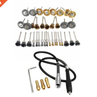 36 Pcs Copper Wire Polishing Wheel Brush Drum Full Set &