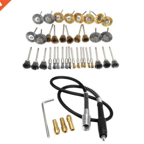 36 Pcs Copper Wire Polishing Wheel Brush Drum Full Set &