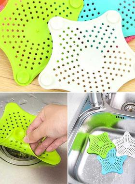 5 Colors Star Silicone Sink Strainers Sewer Outfall Filter
