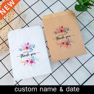 Personalised Thank you Paper Bag,Write NAME DATE Wedding Fav