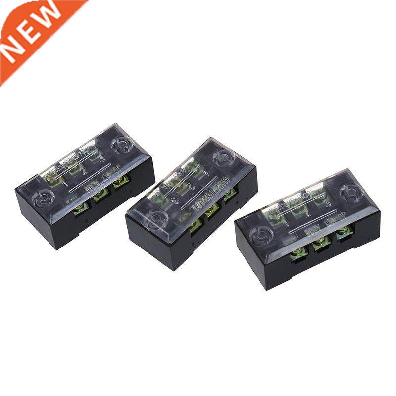 3 Pcs 600V 15A 3 Positions 3P Dual Rows Covered Barrier Term