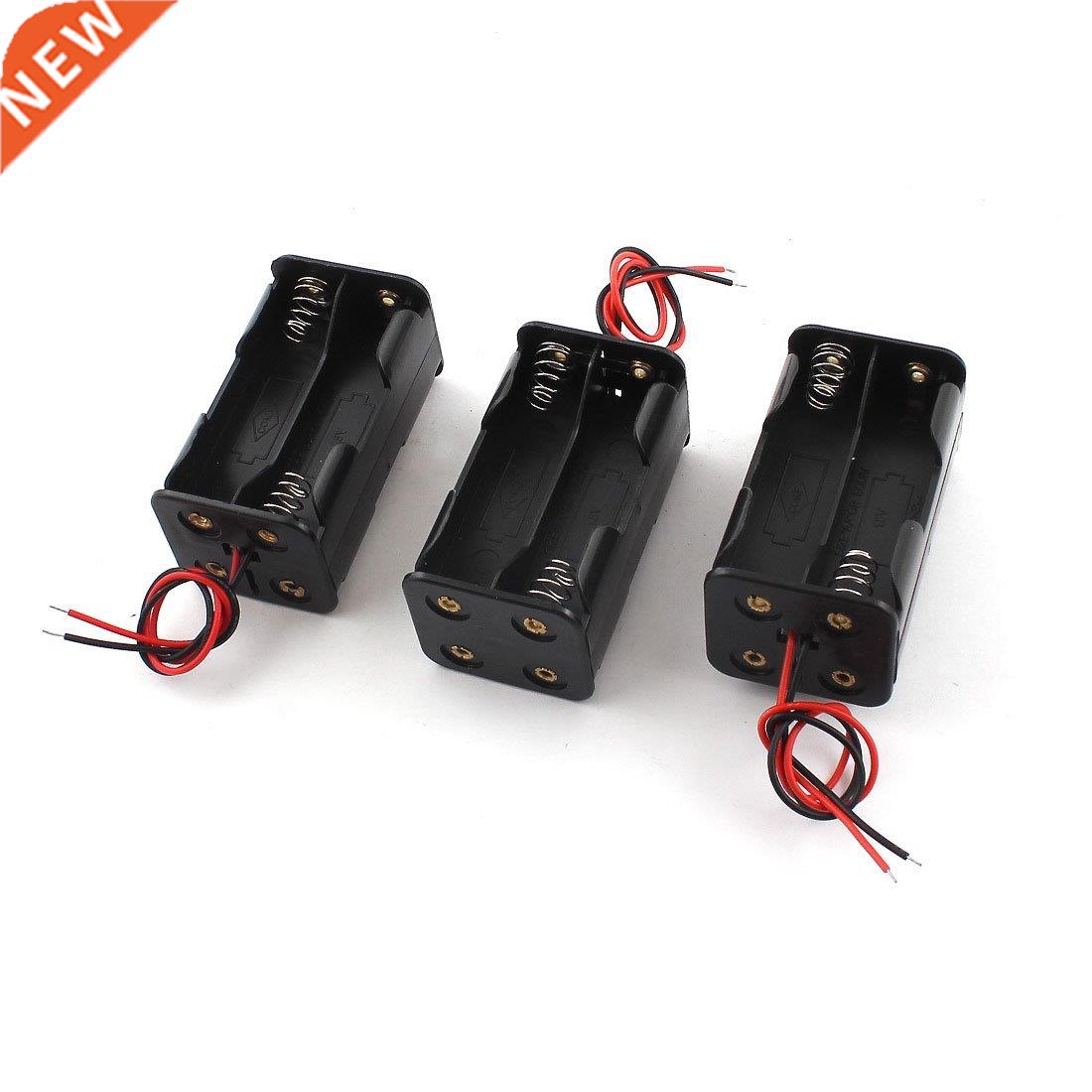 3 pieces black 4 x 1.5V AA Batteries holder holder case lead