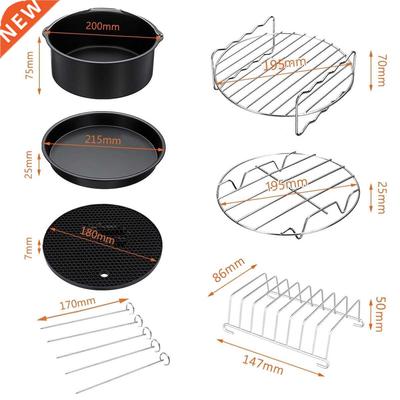 11x Air Fryer Accessories 9 Inch Fit 适用于 Airfryer 5.2-6.8