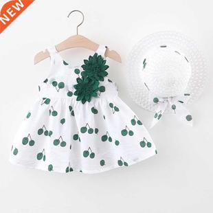 Newborn Baby Girl Princess Dress+Sunhat Summer Toddler Baby