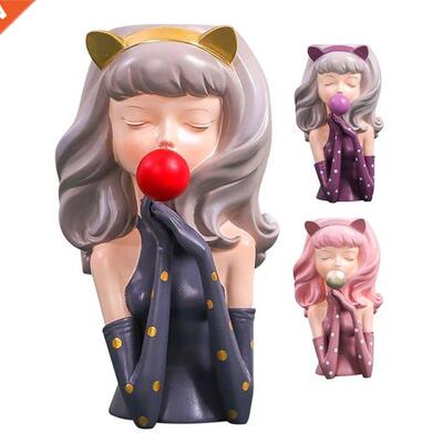 1Pcs Bubble Gum Girl Flower Vase Resin Abstract Flower Pot S