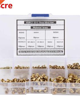 650Pcs Brass Eyelets Rivets Hollow Metal Buttonhole Kit rive
