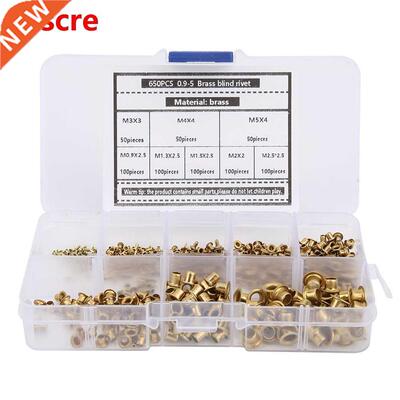 650Pcs Brass Eyelets Rivets Hollow Metal Buttonhole Kit rive