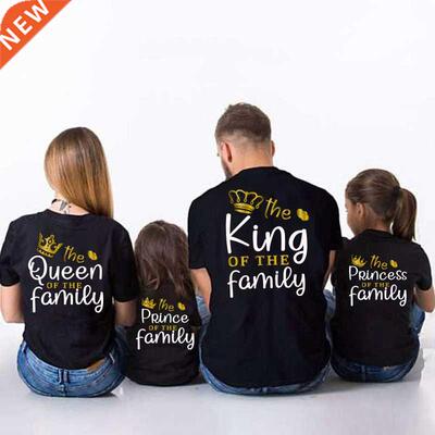 Tshirt family clothing sets Crown summer family matching out
