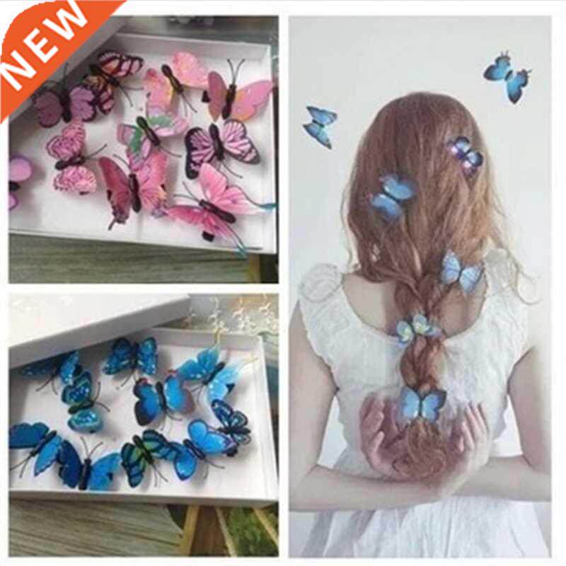 10PCS Fashion Butterfly Hair Clips for Women Girls Wedding P