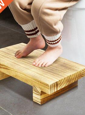 Wooden Bed Stool Rectangle One Step Stool for Bathroom Elder