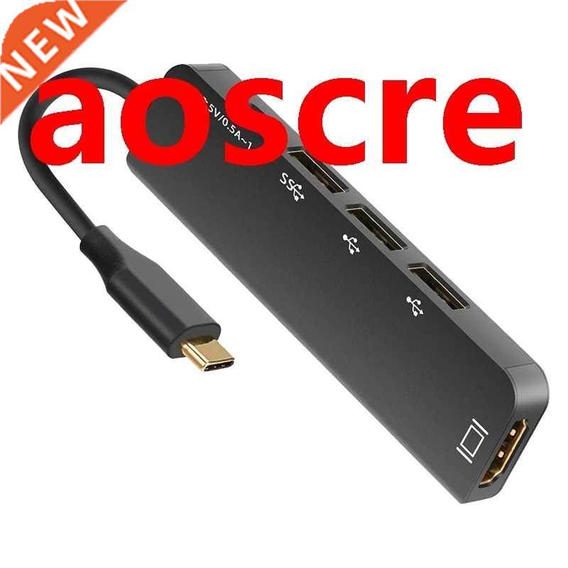 5-In-1 USB-C Hub, Portable 5-Ports Aluminum Type-C Hub, PD T