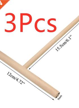 T Shape Wooden Crepe Maker Pancake Batter Spreader Stick Hom