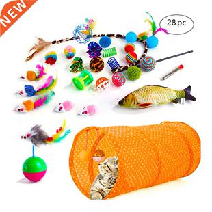 28/23pcs Cat Foldable Cave Tunnel Funny Pet False Mouse Mint