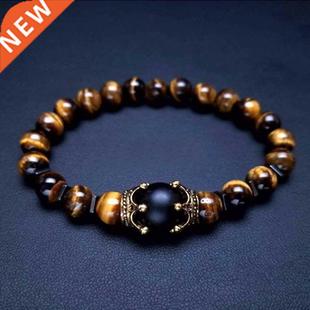 Bead Natural Men Bracelets Stone Eye Tiger Crown Luxury