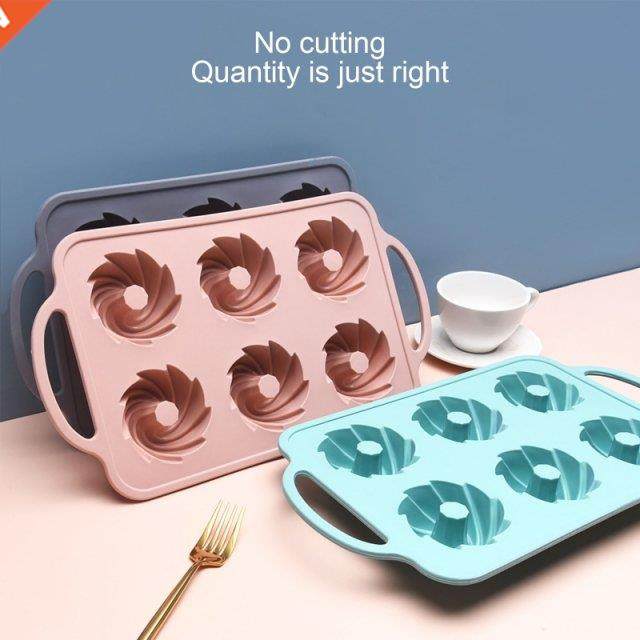 Pnwheel Slcone Cake Mould 6 Hole Cooke Mold Bakng Pan D