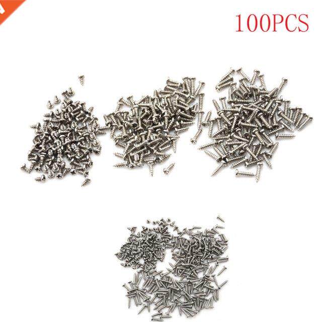 100pcs Screws Nuts M2 Flat Round Head Fit Hinges Countersunk