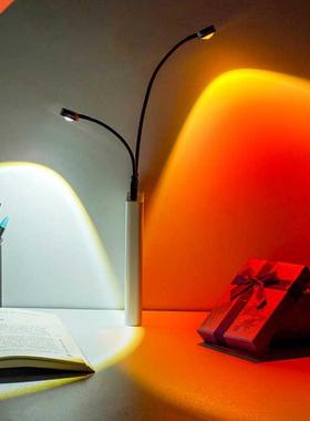 LED Sunset Red Lamp Projector USB Rainbow Atmosphere Night L