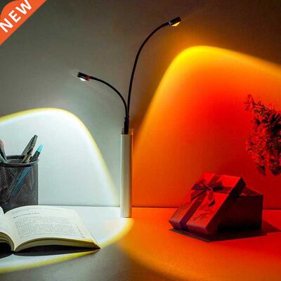 LED Sunset Red Lamp Projector USB Rainbow Atmosphere Night L