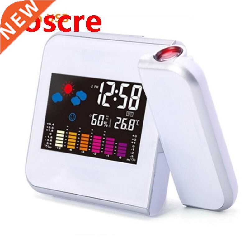 Projection Digital Weather LCD Snooze Alarm Clock Color Disp