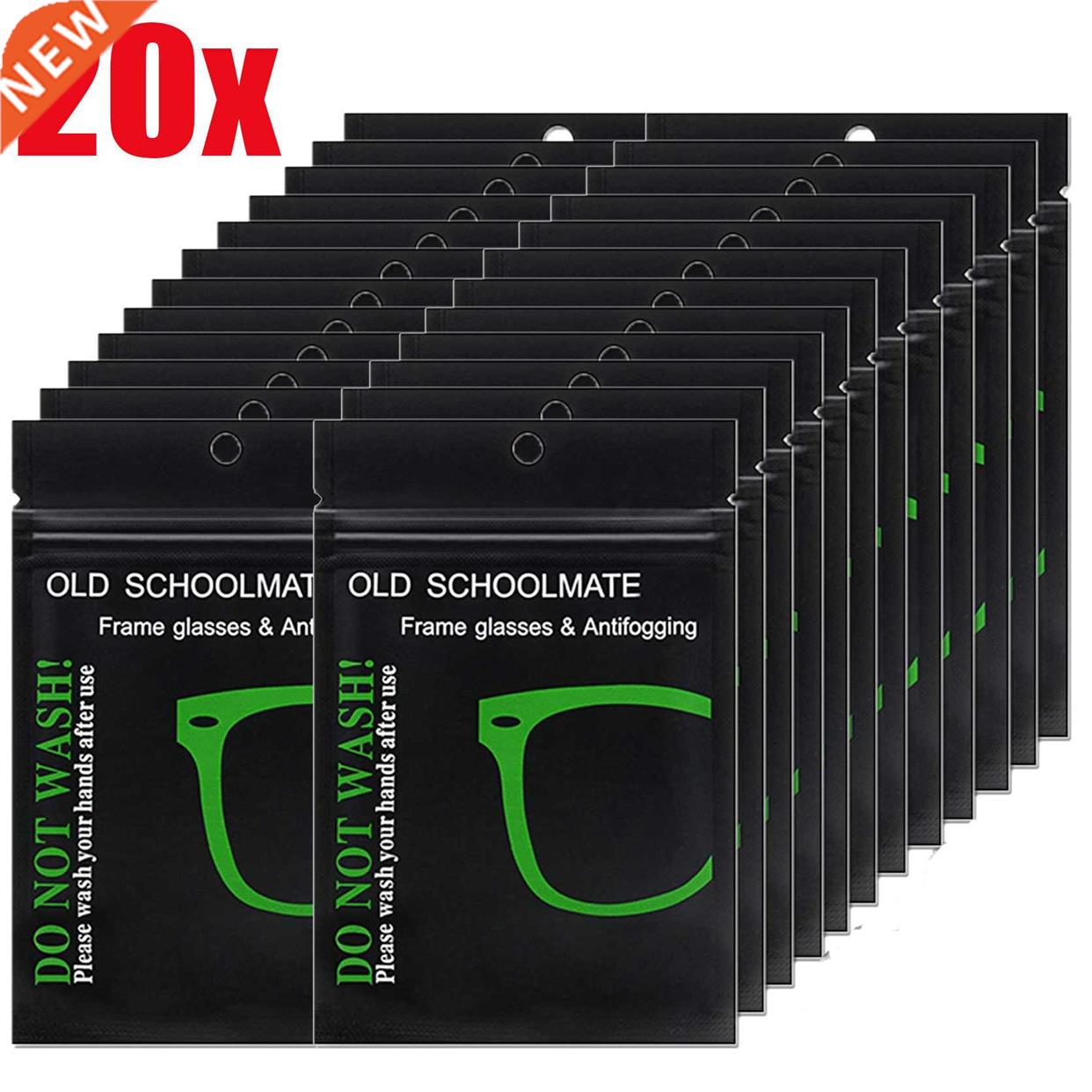 20Pcs Reusable Anti-Fog Glasses Wipes Suede Pre-moistened An