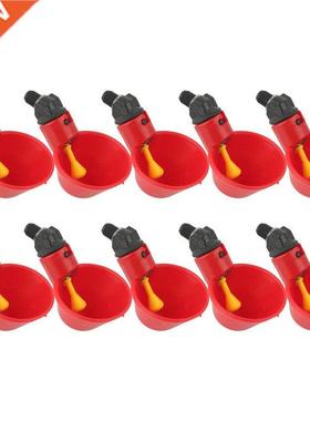 10Pcs Chicken Drinking Cup Automatic Drinker Chicken Bird Fe