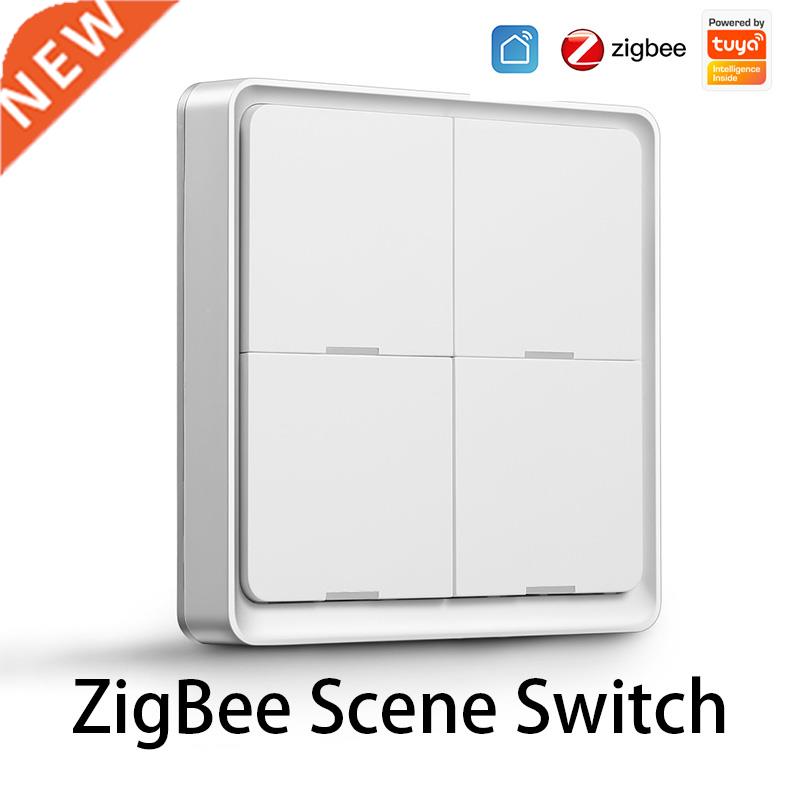 4 Gang Tuya Zigbee Wireless Switch Zigbee .0 Sticker Batter