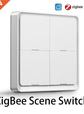 4 Gang Tuya Zigbee Wireless Switch Zigbee .0 Sticker Batter