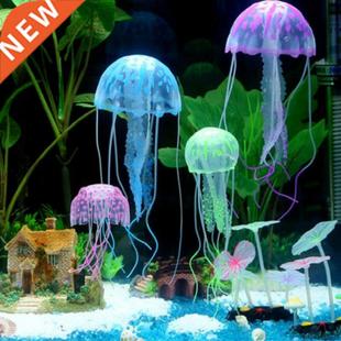 Aquarium Artificial Jellyfish Ornament Glowin Decor Colors