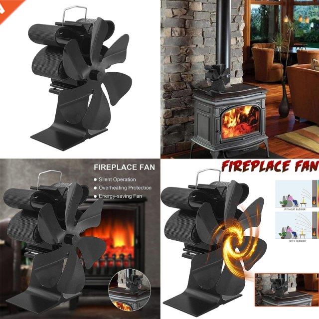 Fireplace Fan Wood Stove Fan 6 Blades Heat Powered Stove Fan