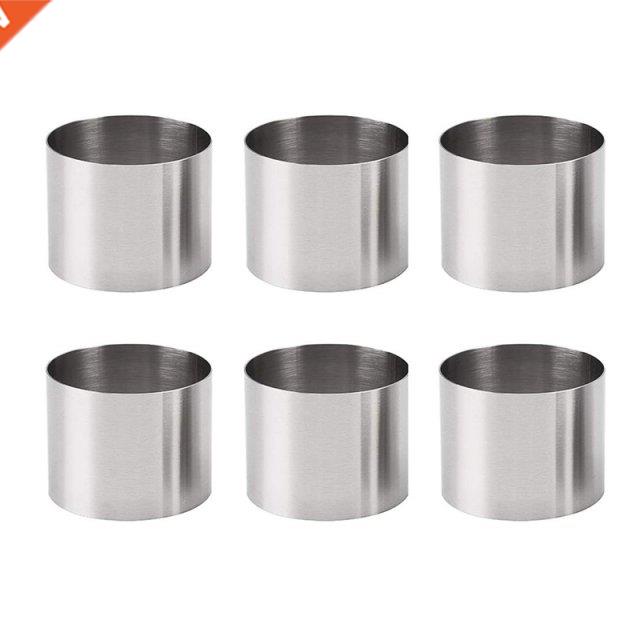 6 Pieces Round Biscuit Cutter Stainless Steel Mousse Ring Mi