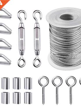 19Pcs Garden Wire Rope Turnbuckle Wire Tensioner Strainer Wi
