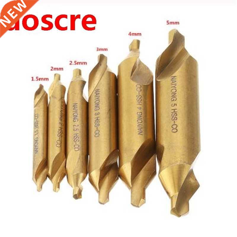 6Pcs/set HSS M35 Cobalt Center Drill Bit 1.5/2/2.5/3/4/5mm S