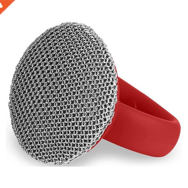 Cast Iron Cleaner Brush with Handle, Upgrade Soldered Round