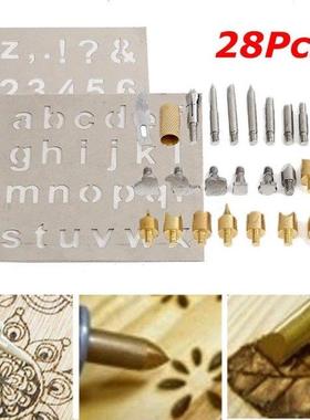 28Pcs/Set Soldering Iron Carving Tip Wood Burning Kit Pyrogr