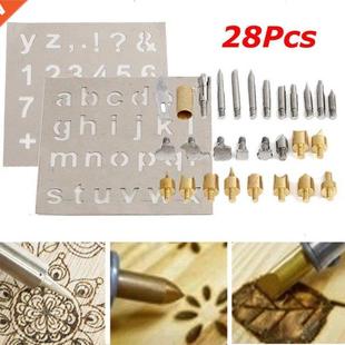 Iron Carving Kit Set Pyrogr Burning Soldering Wood 28Pcs Tip