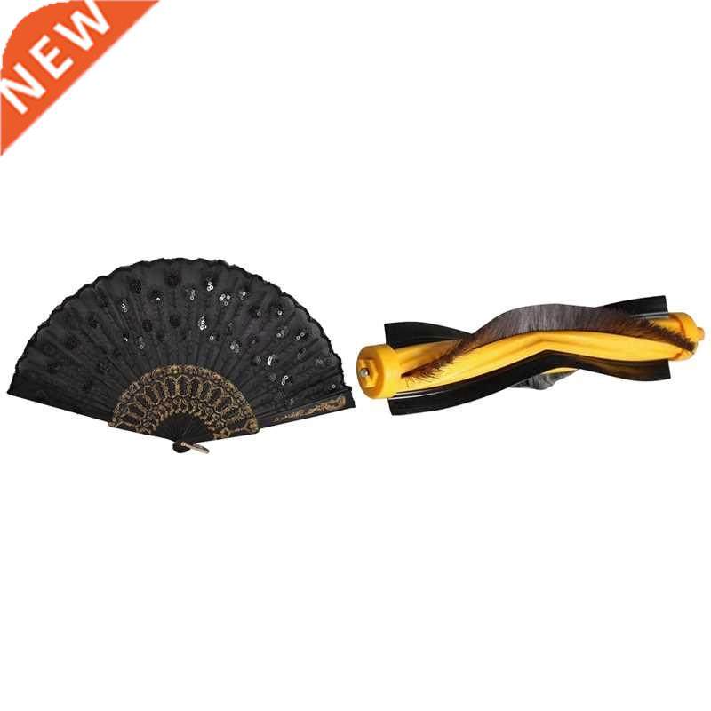 1 Pcs Frame Embroidery Floral Detail Folding Hand Fan &