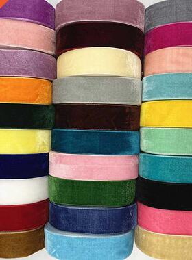 New 6-38mm Colour Single Fce Line Polyester Velvet Ribbon f