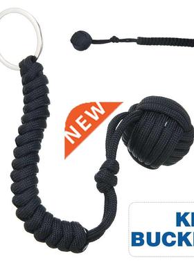 1PC Monkey Fist Keychain Defense Lanyard Chains Rope Keyring