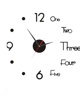 Creatve 3D Acrylc Mrror Stckers Wall Clock  Dgtal C