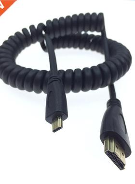 Coiled Spring High-Speed Micro HDMI-compatible To HDMI-compa