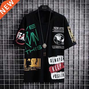 Summer Men's T Shirts Harajuku Fashion Korean Printing Short