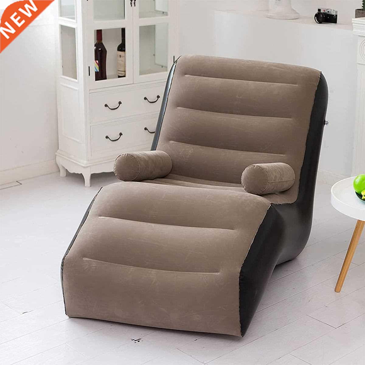 Large Inflatable Sofa Chair Flocking Air Bed PVC Garden Loun